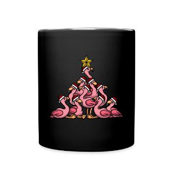 Flamingo Christmas Tree - Full Colour Mug - black - Front