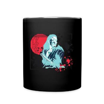 samurei design de couleurs profondes - Mug uni - noir - Devant