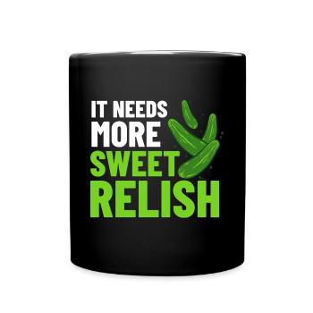 Sweet Relish Pickles Bottle Spice Jar - Full Colour Mug - black - Front