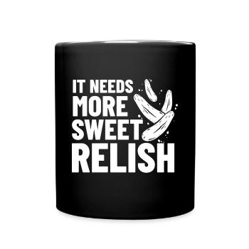 Sweet Relish Pickles Bottle Spice Jar - Full Colour Mug - black - Front