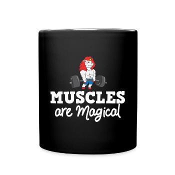 Einhorn Muskel Workout Fitness Training Sport - Tasse einfarbig - Schwarz - Vorne