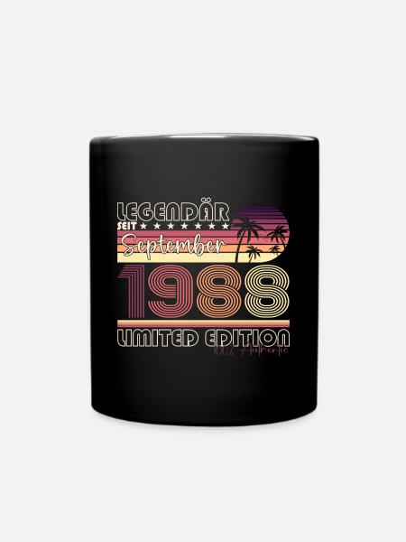 Legendär September 1988 34. Geburtstag Geschenk - Tasse einfarbig - Schwarz