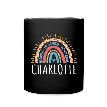 Charlotte Name Geschenk Geburtstag - Tasse einfarbig - Schwarz - Vorne