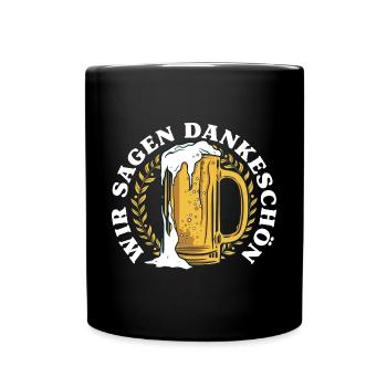 Dankeschön, Maßbier, Bier, Spruch, Cartoon, Lustig - Tasse einfarbig - Schwarz - Vorne