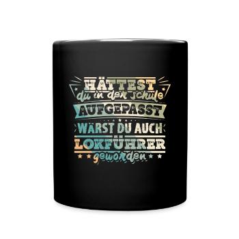 Lokführer Bahn Eisenbahn - Tasse einfarbig - Schwarz - Vorne