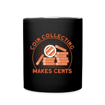 Coin Collection Coin Collectors Numismatics Coin Collections - Full Colour Mug - black - Front