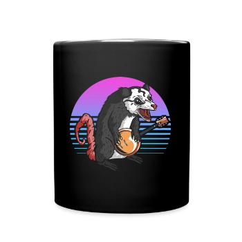 Banjo Opossum Folk Amateur de musique country - Mug uni - noir - Devant