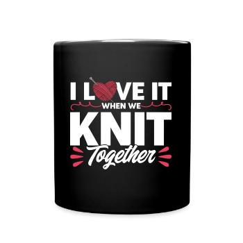 Stricken Liebhaber Garn stricken Stricken Geschenk - Tasse einfarbig - Schwarz - Vorne