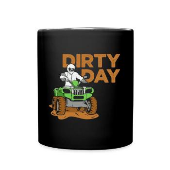 Dirty Day ATV Design für Quad-Fahrer - Tasse einfarbig - Schwarz - Vorne