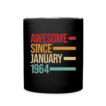 Geburstag Awesome Since January 1964 - Full Colour Mug - black - Front