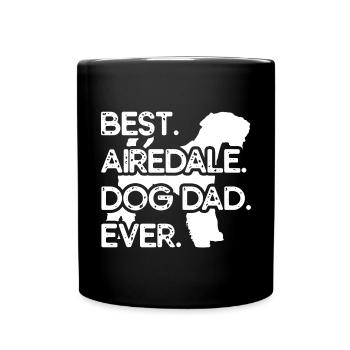 Airedale Terrier Hund - Tasse einfarbig - Schwarz - Vorne