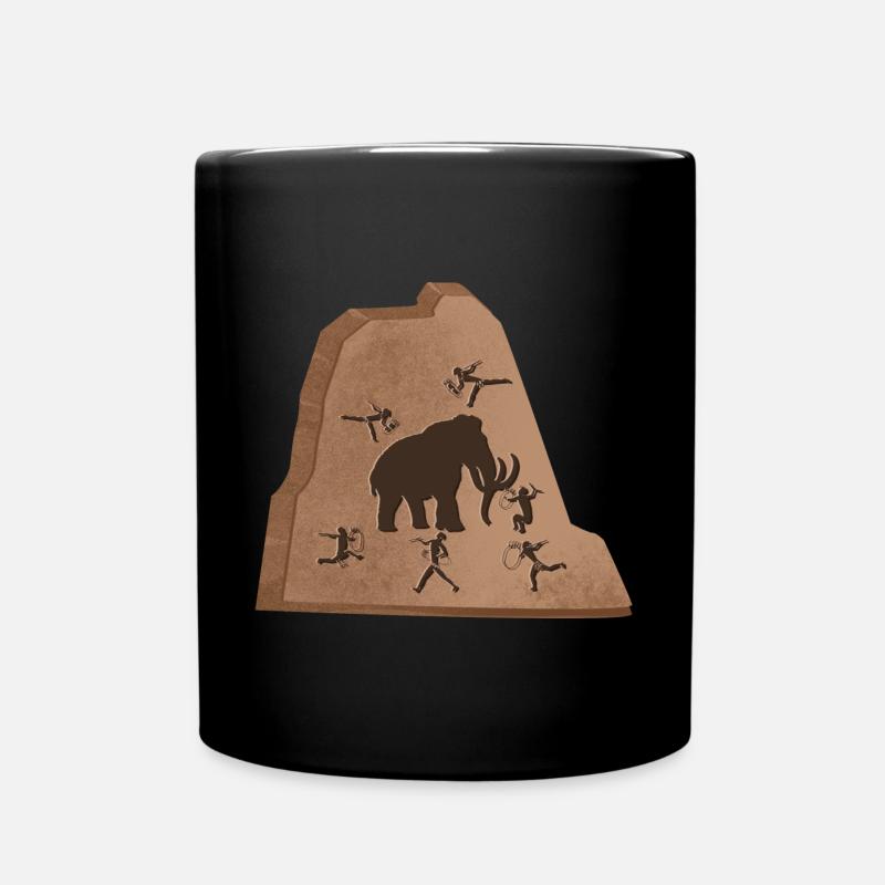 Mammut Steinzeit - Tasse einfarbig - Schwarz