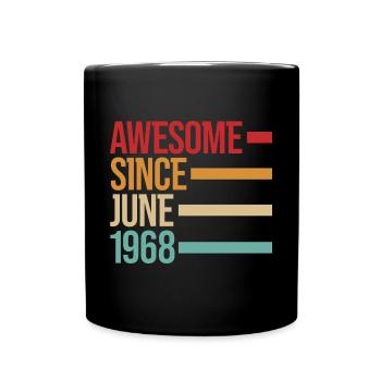 Geburstag Awesome Since June 1968 - Full Colour Mug - black - Front