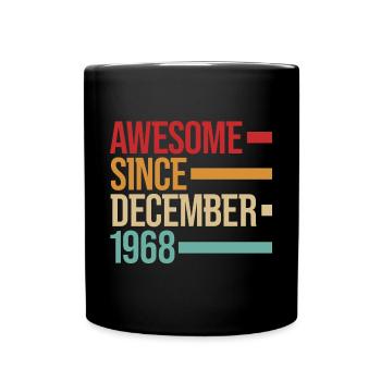 Geburstag Awesome Since December 1968 - Full Colour Mug - black - Front
