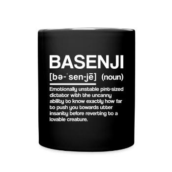 Basenji Hund Geschenk - Tasse einfarbig - Schwarz - Vorne
