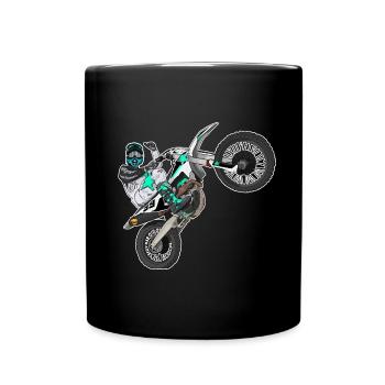 Motocross / Enduro / Freestyle mx / Dirtbike retro - Tasse einfarbig - Schwarz - Vorne