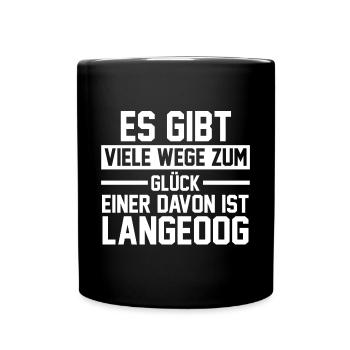 Nordsee Langeoog - Tasse einfarbig - Schwarz - Vorne
