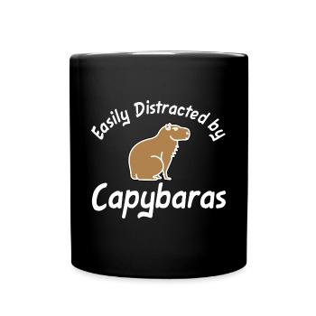 Facilement distrait par Capybaras capybara - Mug uni - noir - Devant