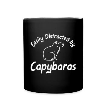 Facilement distrait par Capybaras capybara - Mug uni - noir - Devant
