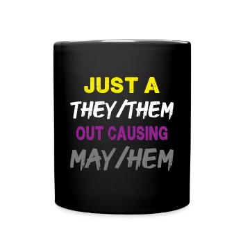 Just A They/Them - Funny - Full Colour Mug - black - Front