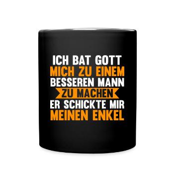 Großvater Großpapa Opi Opa - Tasse einfarbig - Schwarz - Vorne