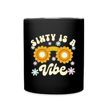 Né En 1962 60 Ans Anniversaire Femme Retro Groovy - Mug uni - noir - Devant