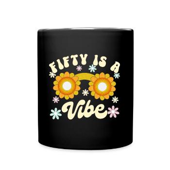 Né En 1974 50 Ans Anniversaire Femme Retro Groovy - Mug uni - noir - Devant