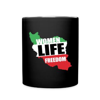 Women life Freedom Free Iran Persian women Support - Tasse einfarbig - Schwarz - Vorne