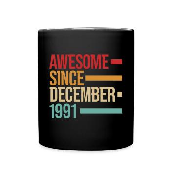 Né génial depuis décembre 1991 - Mug uni - noir - Devant