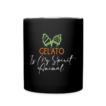 Gelato My Spirit Tier Lustiges italienisches Eis Lo - Tasse einfarbig - Schwarz - Vorne