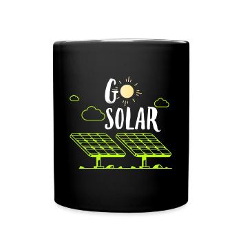 Solar Energy Solar Panels Go Solar Funny Solar Pow - Full Colour Mug - black - Front