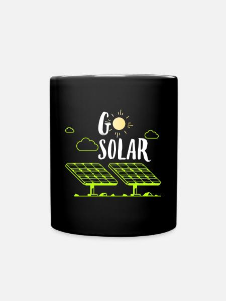 Solarenergie Sonnenkollektoren Go Solar Funny Solar Pow - Tasse einfarbig - Schwarz