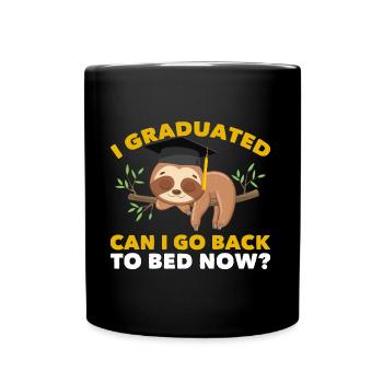 Graduation Ceremony Sloth Men Women Graduates - Full Colour Mug - black - Front
