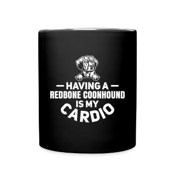 Redbone Coonhound Dog Gift - Full Colour Mug - black - Front