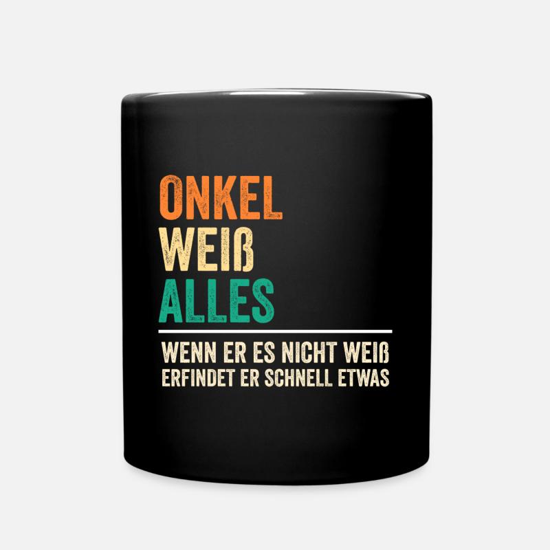 Patenonkel Pate Onkel - Tasse einfarbig - Schwarz