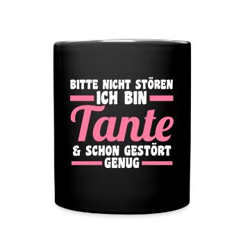 Patinntante Patin Tante - Tasse einfarbig - Schwarz - Vorne