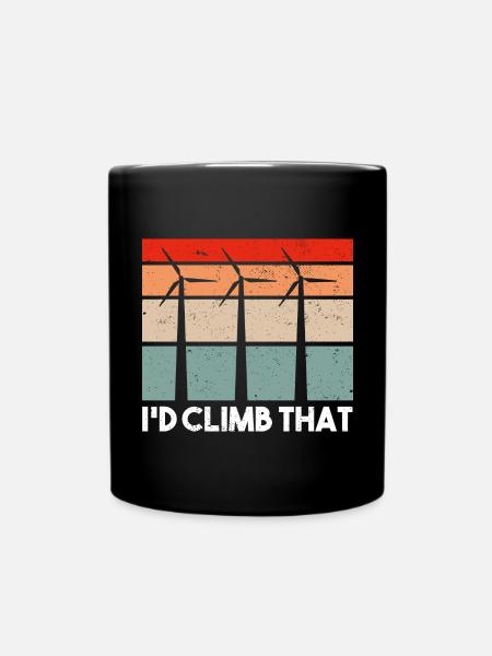 Wind turbine technician wind farm wind power - Full Colour Mug - black