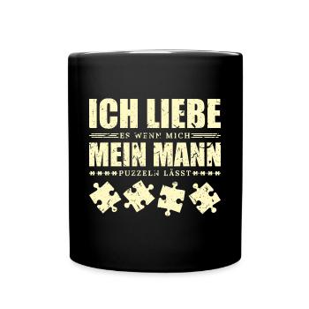 Puzzle Frauen - Tasse einfarbig - Schwarz - Vorne
