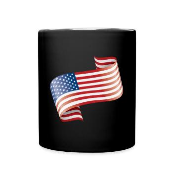 America USA Flag Flag - Full Colour Mug - black - Front