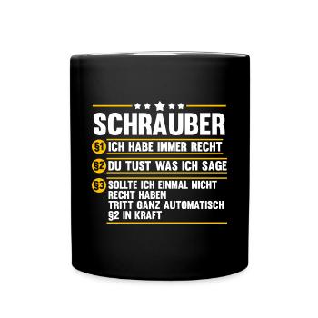 Mechatroniker Vater Und Sohn KFZ Mechaniker Werkst - Tasse einfarbig - Schwarz - Vorne