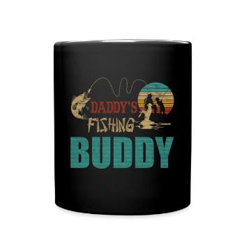 Daddys Fishing Buddy Angeln Karpfen - Tasse einfarbig - Schwarz - Vorne