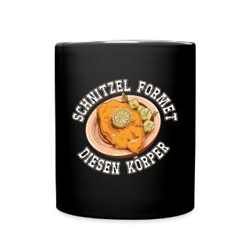 Schnitzel formte diesen Körper Schnitzelfan - Tasse einfarbig - Schwarz - Vorne