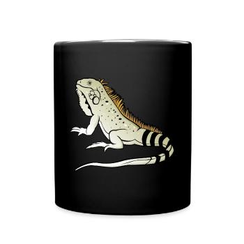 Leguan Eidechse Reptil Herpetologe - Tasse einfarbig - Schwarz - Vorne
