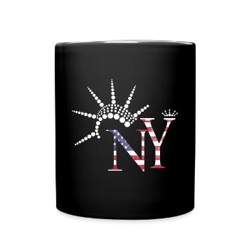 Drapeau des États-Unis Drapeau de New York Statue de la Liberté Cadeau - Mug uni - noir - Devant