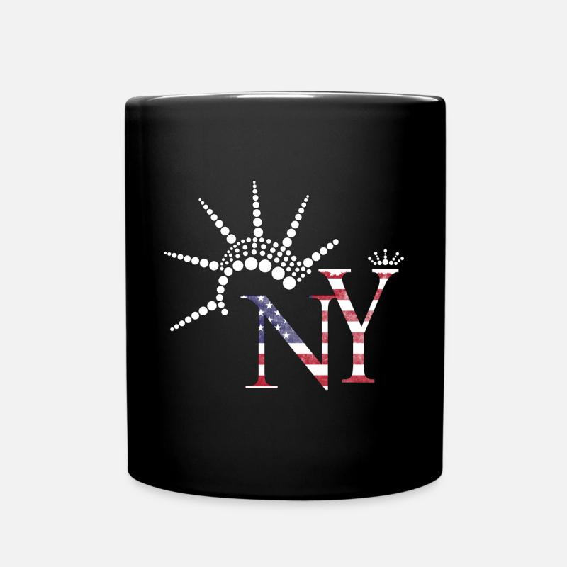 USA New York Flagge Freiheitsstatue Geschenk - Tasse einfarbig - Schwarz