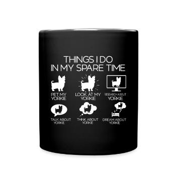 Yorkshire Terrier Yorkie Hund Geschenk - Tasse einfarbig - Schwarz - Vorne