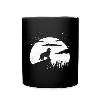 Border Collie Hund - Tasse einfarbig - Schwarz - Vorne