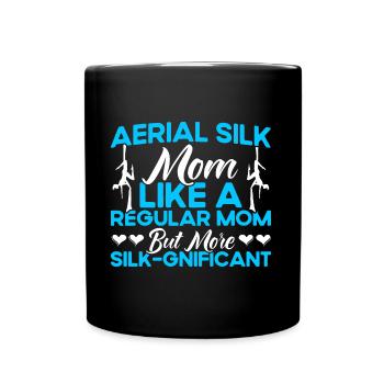 Aerial Silk Aerial Acrobats Aerial Yoga Workout Gesc - Full Colour Mug - black - Front