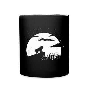 Bulldogge Hunderasse - Tasse einfarbig - Schwarz - Vorne
