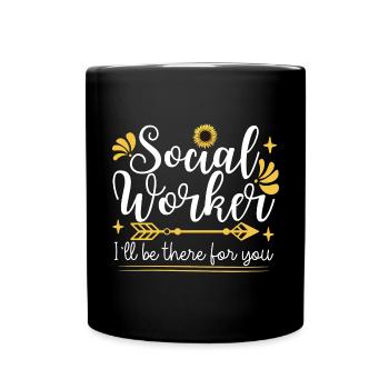 Soziale Arbeit | Sonnenblumen | Sozialarbeiter - Tasse einfarbig - Schwarz - Vorne